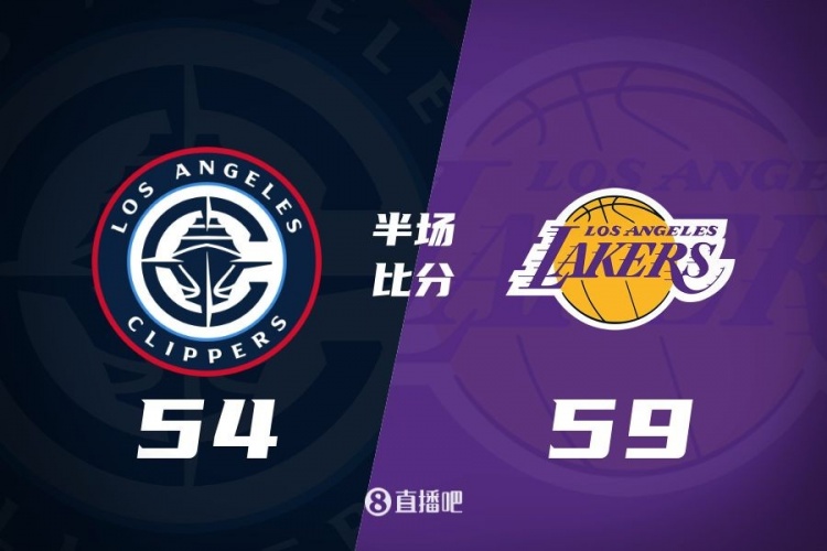 洛城德比！老詹高效砍17分 里夫斯傷退 哈登13+5 湖人半場領(lǐng)先5分
